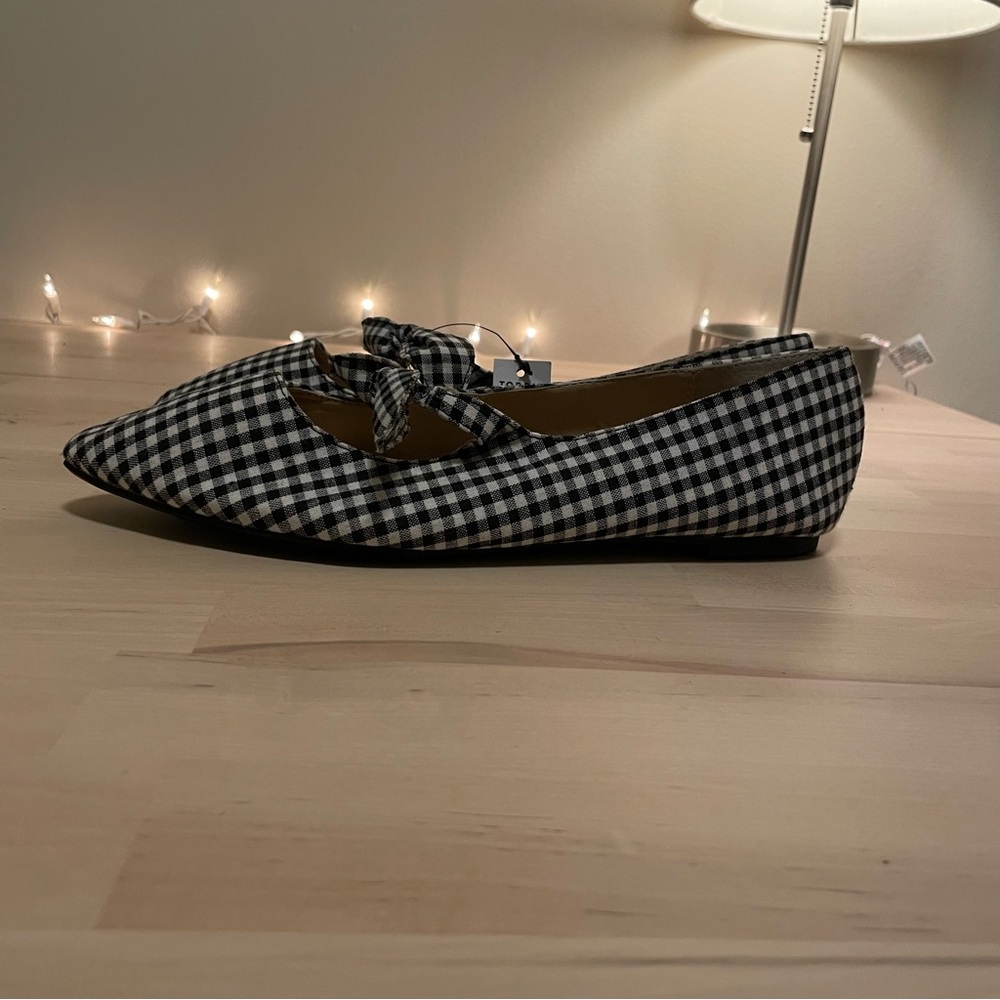 NWT Torrid Gingham Checkered Mary Jane Bow Flats Shoes Size 8 - Picture 4 of 5